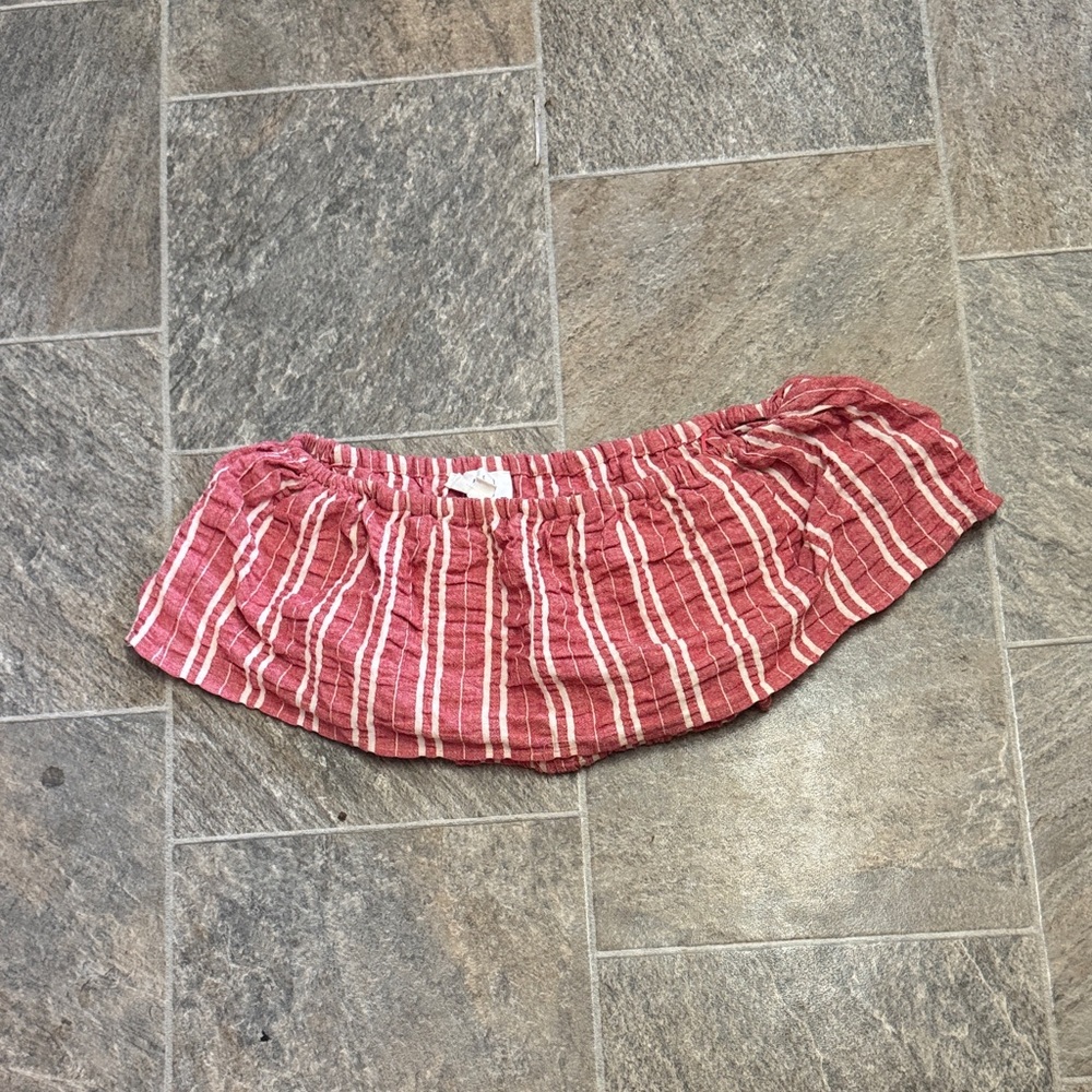 Red and White Striped Top